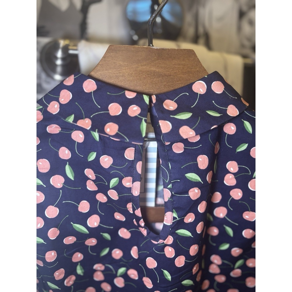 Tulip B Small  Short Sleeve ‎ maraschino-cherry Print  Novelty Vintage Inspire - Picture 10 of 14